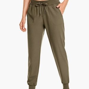 Olive CRZ YOGA Women's Lightweight Joggers Athletic Drawstring Pants